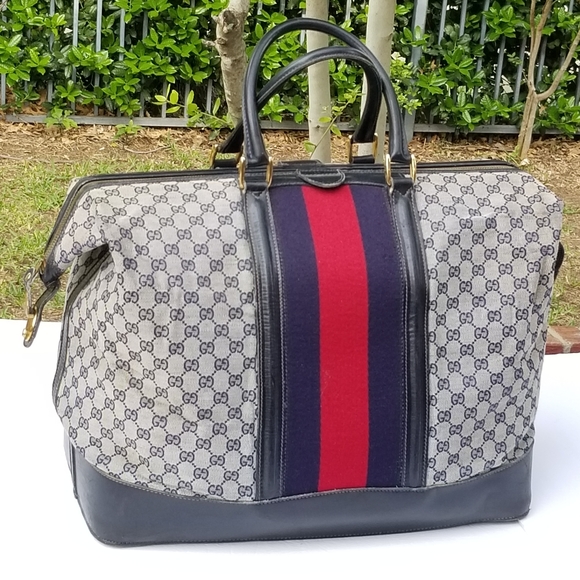 Extra pics for Rare Vintage Gucci web travel weekender Boston Train Case luggage - Picture 2 of 16